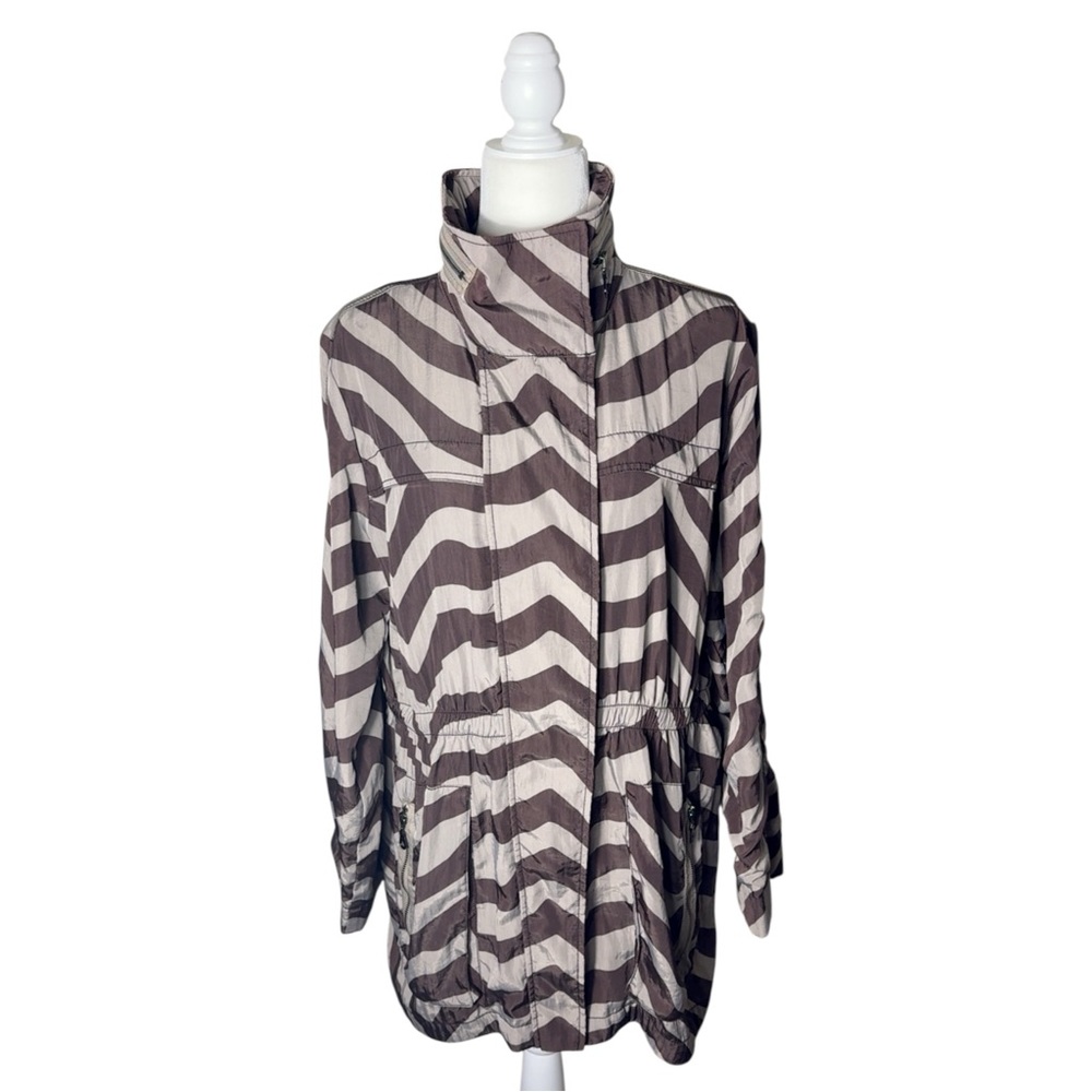 Casablanca Zebra Print Lightweight Utility Jacket Women’s Large Zip Front Coat